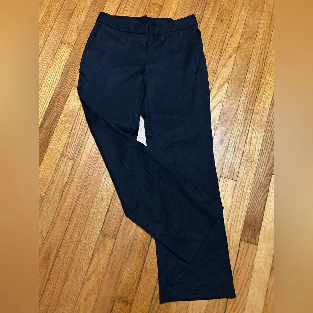 J Crew Pants Womens 6 Black Ankle Flat Front 100% Wool Light Weight City Fit